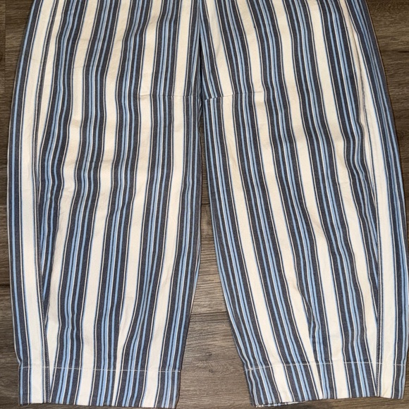 Damson Madder Women's Blue Felix Stripe Organic Cotton Drawstring Jeans - Picture 8 of 11